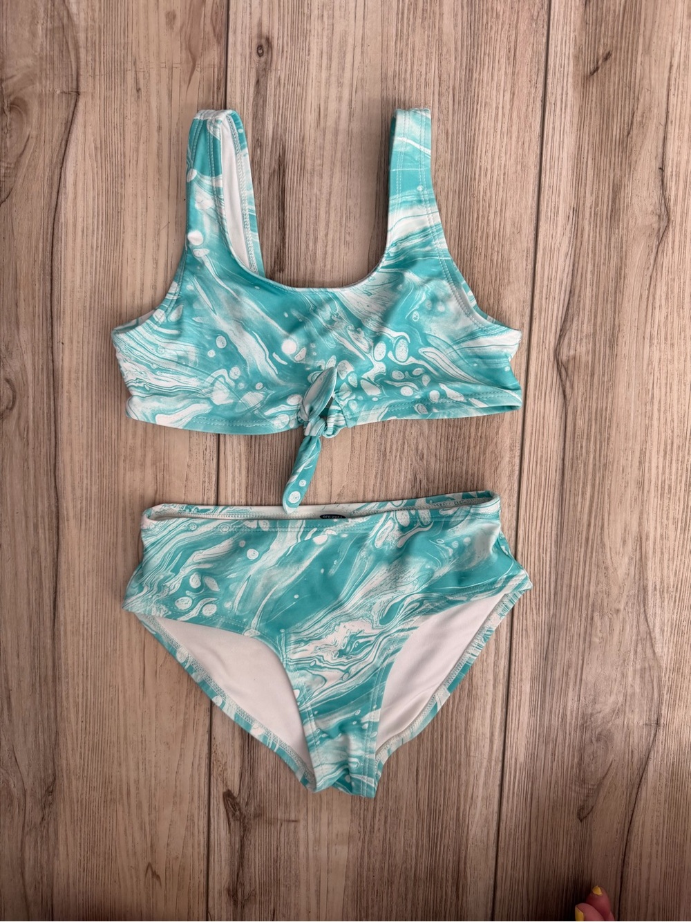 Va Va Voom Aqua Marble Tie-Front Two-Piece Bikini